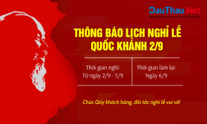 DauThau.Net thông báo nghỉ lễ Quốc Khánh 2/9