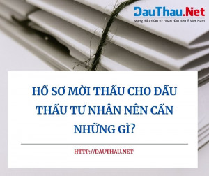 Hồ sơ mời thầu cho đấu thầu tư nhân nên cần những gì?