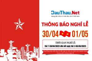 DauThau.Net thông báo lịch làm việc lễ 30/4 & 1/5