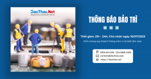 Thông báo bảo trì ngày 16/07/2023