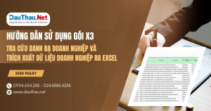 Hướng dẫn sử dụng gói X3 - Tra cứu danh bạ doanh nghiệp và trích xuất dữ liệu doanh nghiệp ra excel