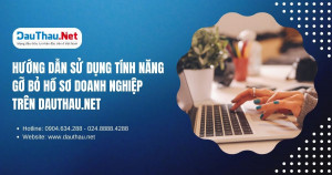 Hướng dẫn sử dụng tính năng gỡ bỏ Hồ sơ doanh nghiệp trên DauThau.Net