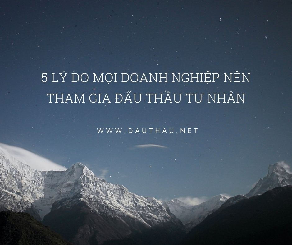 5 lý do bất kỳ doanh nghiệp nào cũng phải tham gia gói thầu tư nhân