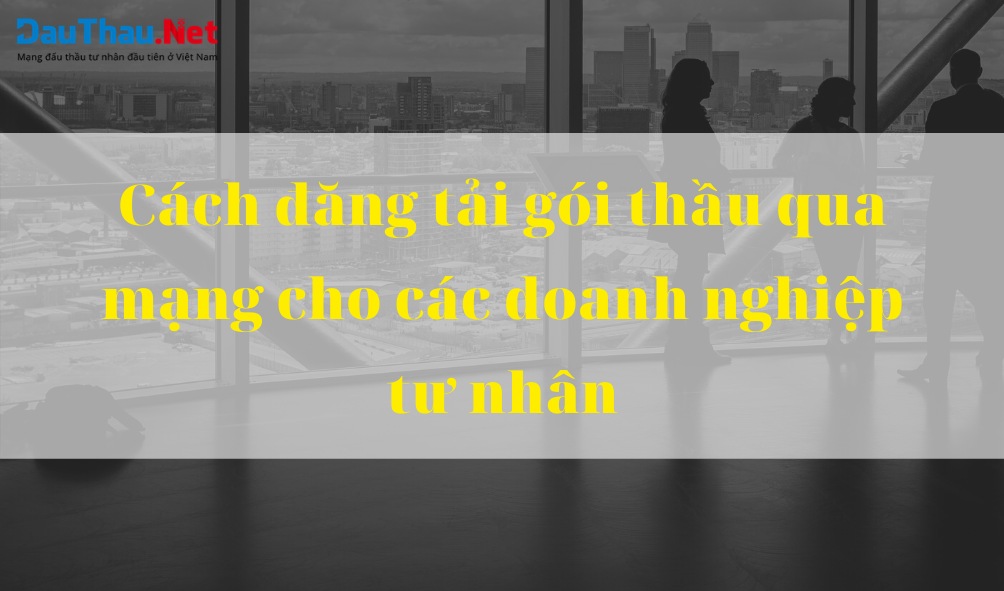 Cách đăng tải gói thầu qua mạng cho các doanh nghiệp tư nhân