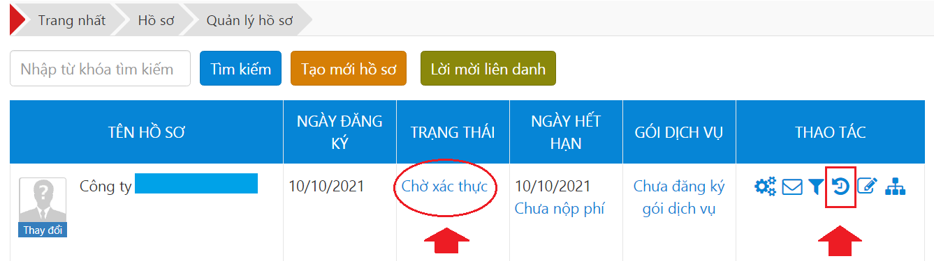 Kiểm tra trạng thái hồ sơ cần xác thực