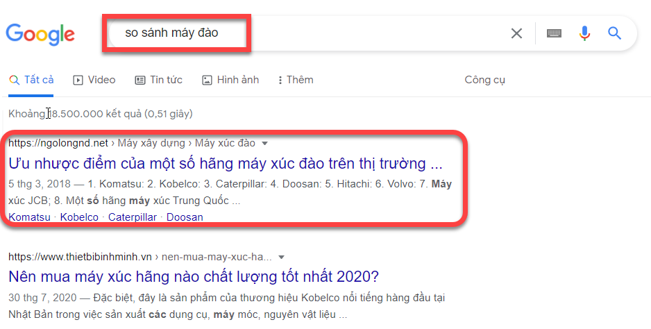 từ khóa so sánh máy đào