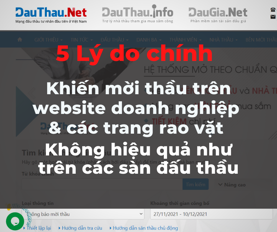 5 lý do chính khiến việc mời thầu trên website doanh nghiệp & các trang rao vặt không hiệu quả như mời thầu trên sàn đấu thầu