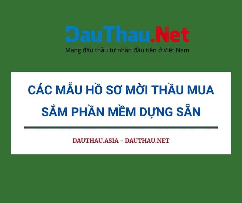 Mẫu hồ sơ mời thầu mua sắm phần mềm dựng sẵn dành cho đấu thầu tư nhân