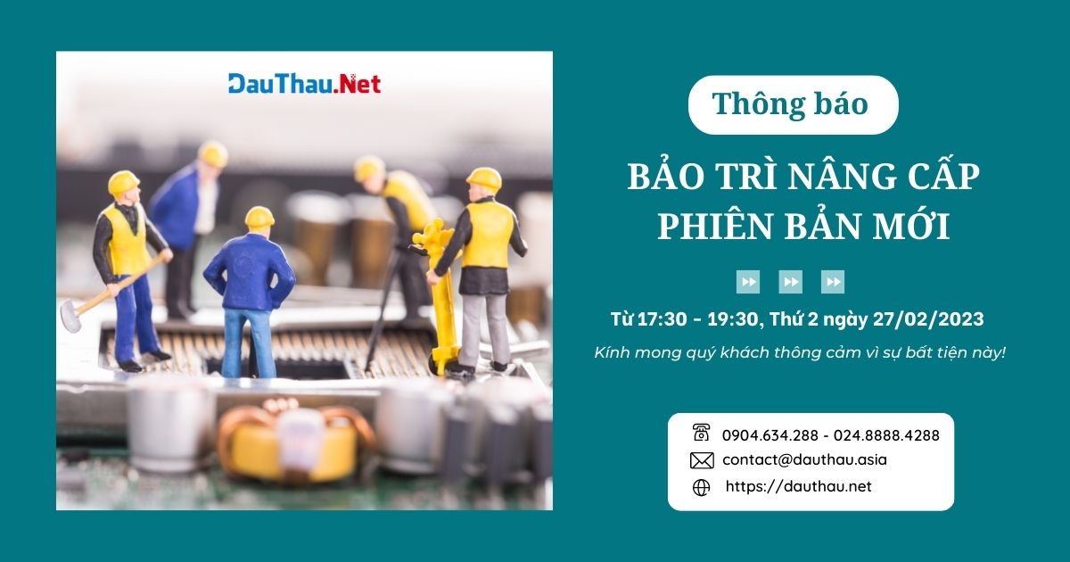 Thông báo bảo trì nâng cấp phần mềm ngày 27/02/2023