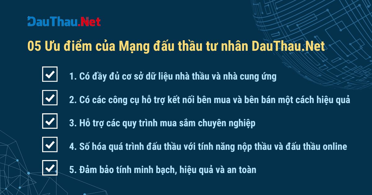 5 ưu điểm của dauthau.net