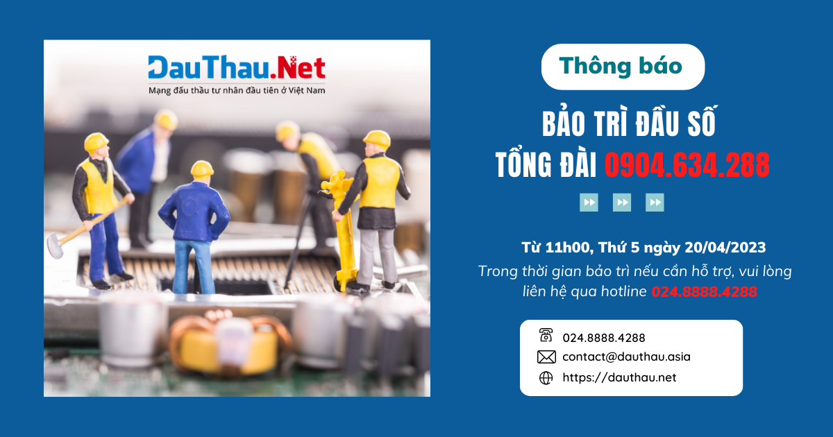 Thông báo bảo trì đầu số tổng đài 0904.634.288 ngày 20/04/2023