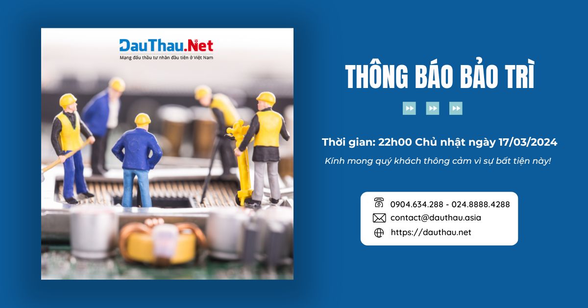 Thông báo bảo trì ngày 17/03/2024