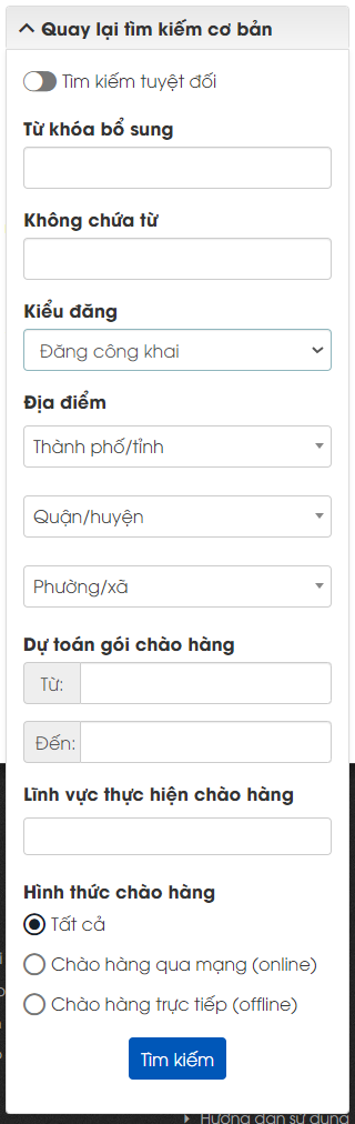 Hình 6 Chức năng tìm kiếm nâng cao