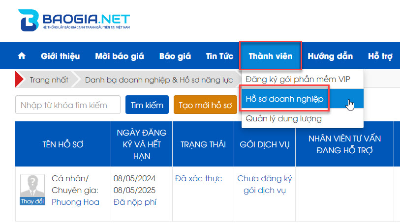 hồ sơ doanh nghiệp